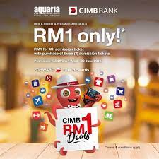 Customers may pay bills, enquire balance and conduct a host of financial services remit overseas up to rm50,000* & get live rates all in a single page view via cimb clicks. 1 Apr 30 Jun 2019 Aquaria Klcc Cimb Rm1 Promotion Everydayonsales Com