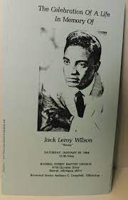 Jack Leroy Wilson Jackie Wilson Repro 1984 Funeral Program Ebay In 2021 Funeral Programs Jackie Waterman