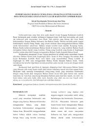 Maybe you would like to learn more about one of these? Pdf Pemertahanan Bahasa Sunda Pada Lingkungan Etnis Sasak Di Desa Senggigi Kecamatan Batu Layar Kabupaten Lombok Barat
