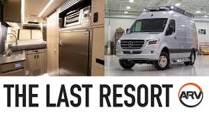The Last Resort Arv Builds A Custom 144 Sprinter For Full Time Off Grid Living Yout Van Conversion With Shower Mercedes Benz Vans Van Conversion Interior