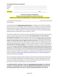 Legal exemptions and waivers are written into every compulsory immunization law in america. Sb 277 Exemption Letter Affidavit Template