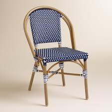 Dark Navy Kaliko French Bistro Chairs Set Of 2 Bistro Chairs Outdoor French Bistro Chairs Patio Furniture Sets