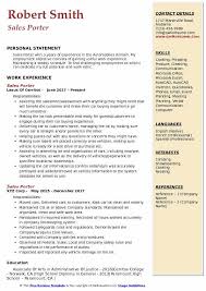 The job of a porter may vary from industry to industry as they may be employed in a variety of settings. Sales Porter Resume Samples Qwikresume