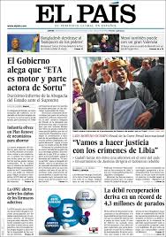Periódico El País (España). Periódicos de España. Edición de ...
