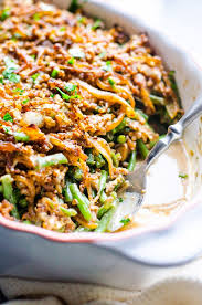 Clean Green Bean Casserole Two Ways With Crispy Panko Or Pecan Parmesan Onion Topping Th Healthy Green Bean Casserole Green Bean Casserole Healthy Work Snacks