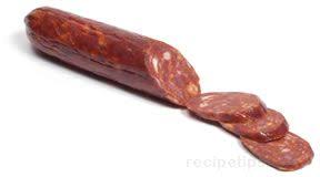 Sausage (countable and uncountable, plural sausages) a food made of ground meat (or meat substitute) and seasoning, packed in a section of the animal's intestine, or in a similarly cylindrical shaped synthetic casing; Dry Sausage Definition And Cooking Information Recipetips Com