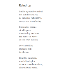 Raindrop Poem Steemit Rain Drops Poems Poetry