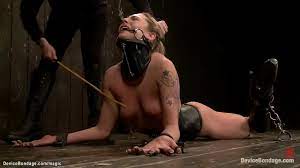 Bound blonde lesbian Dahlia Sky in ballet boots on the floor is pulled for  hair by lezdom Claire Adams and caned then fingered in back arch position  on device bondage - XNXX.COM