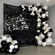 Available for next day delivery. Luxury Black Sequin Backdrop Hire Birthday Balloon Decorations Birthday Party Decorations For Adults 21st Birthday Decorations
