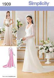 Details About Royal Wedding Bridesmaid Bridal Formal Gown Dress Sewing Pattern Simplicity 1909 Wedding Dress Sewing Patterns Sewing Wedding Dress Bridesmaid Dress Sewing Patterns