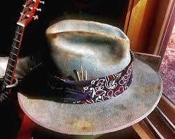 Distressed Fedora Hat Etsy Cowboy Hat Bands Dapper Mens Fashion Hats