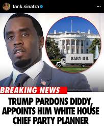 Michael Harriott tweeted “At this rate Trump will put Diddy in charge of  America's oil.” I believe it. The rest of his staff is amazing.