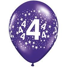 Ballonnen 4 Jaar Sterren 28cm 100 Stuks