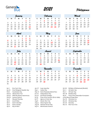 The year 2021 is a common year, with 365 days in total. 2021 Calendar Philippines With Holidays 2021 Calendar Calendar Holiday Calendar