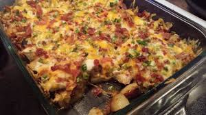 Chicken Bacon Ranch Potato Bake Recipe By Mama Ashlee Recipe Chicken Bacon Ranch Potato Bake Chicken Bacon Bacon Ranch Potatoes