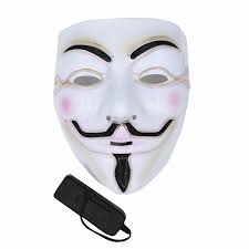 Members of the group anonymous wear guy fawkes masks at a protest against the church of the mask became associated with the hacktivism group anonymous's project chanology protests. Anonymous Led Maske V Fur Vendetta Schnelle Lieferung