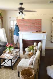 Lovely design with combination wood and faux white stone. Diy Faux Brick Fireplace 700 N Cottage