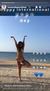 Kareena was recently snapped by the shutterbugs post a yoga session. Kareena Kapoor Khan Shares A Throwback Picture In A Bikini On International Yoga Day Says Free Your Mind Times Of India All News At Finger Tips Bebo Instagram International Yoga