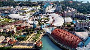 An Aerial View Of Resorts World Sentosa In The Day Resort Casino Resort Leisure Resorts