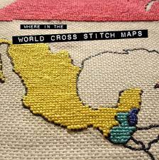 How to synch patterns in cross stitch world. 15 Wanderful Ways To Track Your Travels Local Adventurer Cross Stitch Map Cross Stitch Cross Stitch Embroidery