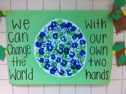 Earth Day Handprint Activity Made This With My Second Graders Today Earth Day Activities Earth Day Projects Earth Day Crafts