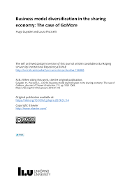 Free shipping for many products! Pdf Business Model Diversification In The Sharing Economy The Case Of Gomore