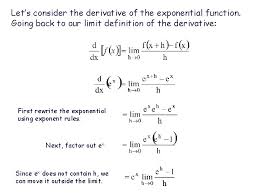 2 extending the proof for the derivative of ex. Differentiating Ex Lnx And The Chain Rule Objectives