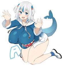 a (gawr gura) aged up alternate breast size amongos big breasts  breasts female female only gawr gura hololive hololive english huge breasts  shark girl sinensian sneakers tail thick thighs