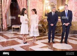Madrid, Madrid, Spain. 3rd Nov, 2022. King Felipe VI of Spain, Queen  Letizia of Spain. Mario Abdo BenÃ-tez, President of Paraguay, Mrs. Silvana  Lopez Moreira attends lunch with President of Paraguay Mario