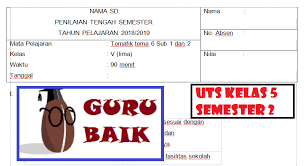 Kumpulan Soal Tematik Matematika Pjok Pai Kelas 5 Semester 2 Kurikulum 2013 Revisi 2018 Beserta Kunci Jawaban Guru Baik