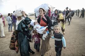 Image result for families fleeing the syrian war