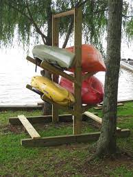 Kayak Rack Plans Dopepicz How To Build A Wooden Kayak Hauling Truck How To Put Kayak On R Lake Cottage Lake House Kayak Rack Diy