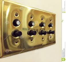 Vintage Push Button Multiple Light Switches Stock Photo Image Of Push Activate 48138142