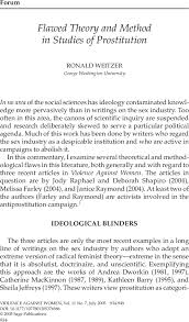 Flawed Theory and Method in Studies of Prostitution - Ronald Weitzer, 2005