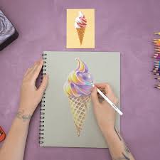How To Draw Ice Cream With Colored Pencils Arteza Camp Day 5 Arteza Now carefully erase the parts of the. to draw ice cream with colored pencils
