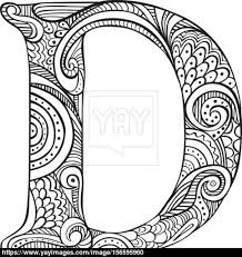 Illustrated Letter D Coloring Letters Coloring Pages Colouring Sheets For Adults