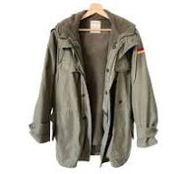 Vintage German Army Hooded Jacket Fully Lined Uniform Khaki German Military  Size 3 1990's