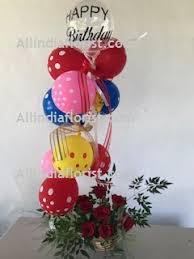 Send a balloon bouquet on its own, or add a balloon to your plant or flower delivery for their birthday, get well or just because to lift up their day! Hot Air Balloon With Flowers Birthday Gas Balloons Delivery Online In Jalandhar Personalised Hot Air Balloon With Text Printed On The Clear Balloon