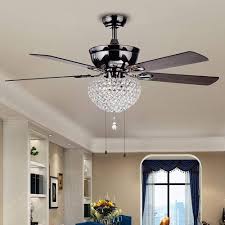 One controls the fan and the other controls the lights. 52inch 3 Light 5 Blade Crystal Ceiling Fan Light Pull Chain Chandelier Lamp Ceiling Fans Home Garden Worldenergy Ae