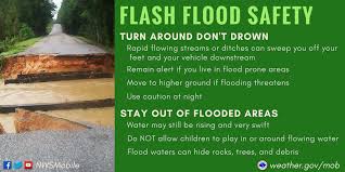 Flash flood warning issued when dangerous flash flooding is happening or will happen soon. Severe Weather Awareness Flood Safety