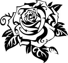 Rose 2 Vinyl Decal Vinyl Decal Rose Stencil Black Rose Tattoos