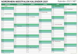 Die kalenderwochen 2021 entsprechen der in europa üblichen berechnungsweise für. Kalender 2021 Nordrhein Westfalen