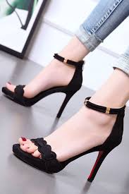Black Ankle Strap High Heel Sandals Black Ankle Strap Open Toe Stiletto High Heel Sandals Sandals Heels Stiletto Heels Fashion High Heels