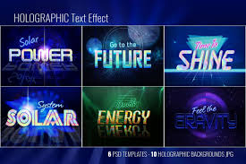 Holographic Text Effect Mockup 6 Psd Templates With Images Psd Templates Text Effects Templates