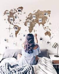 Wall Decor World Map Bedroom Decor Modern Wall Art 5th Etsy Travel Room Decor World Map Bedroom Dorm Living Room