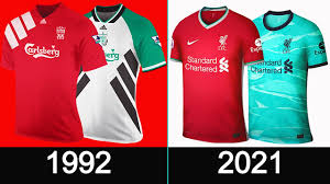 Liverpool's football kit history/evolution | then and now. Liverpool Fc Football Kits History 1992 2021 Liverpool Shirts History Youtube