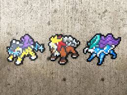 Gen 2 Legendary Beasts Trio Raikou Entei Suicune Etsy Pokemon Perler Beads Pokemon Sprites Pokemon