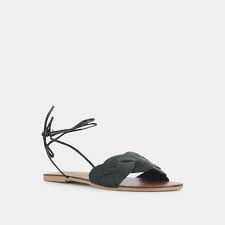 Profitez des avantages de l'eshop eram : Sandales Tressees A Lacets Femme En Cuir Noir Jonak