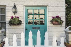 Browse 73 dark teal doors on houzz whether you want inspiration for planning dark teal doors or are building designer dark teal doors from scratch a dark gray house with gray stone and burnt orange front door with white trim. 15 Best Front Door Colors That Stand Out Mymove
