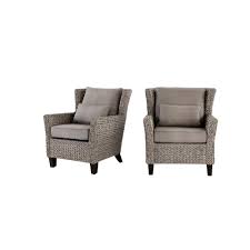 Check spelling or type a new query. Hampton Bay Megan Grey All Weather Wicker Outdoor Lounge Chair With Cushion 2 Pack Home Depot Havenly